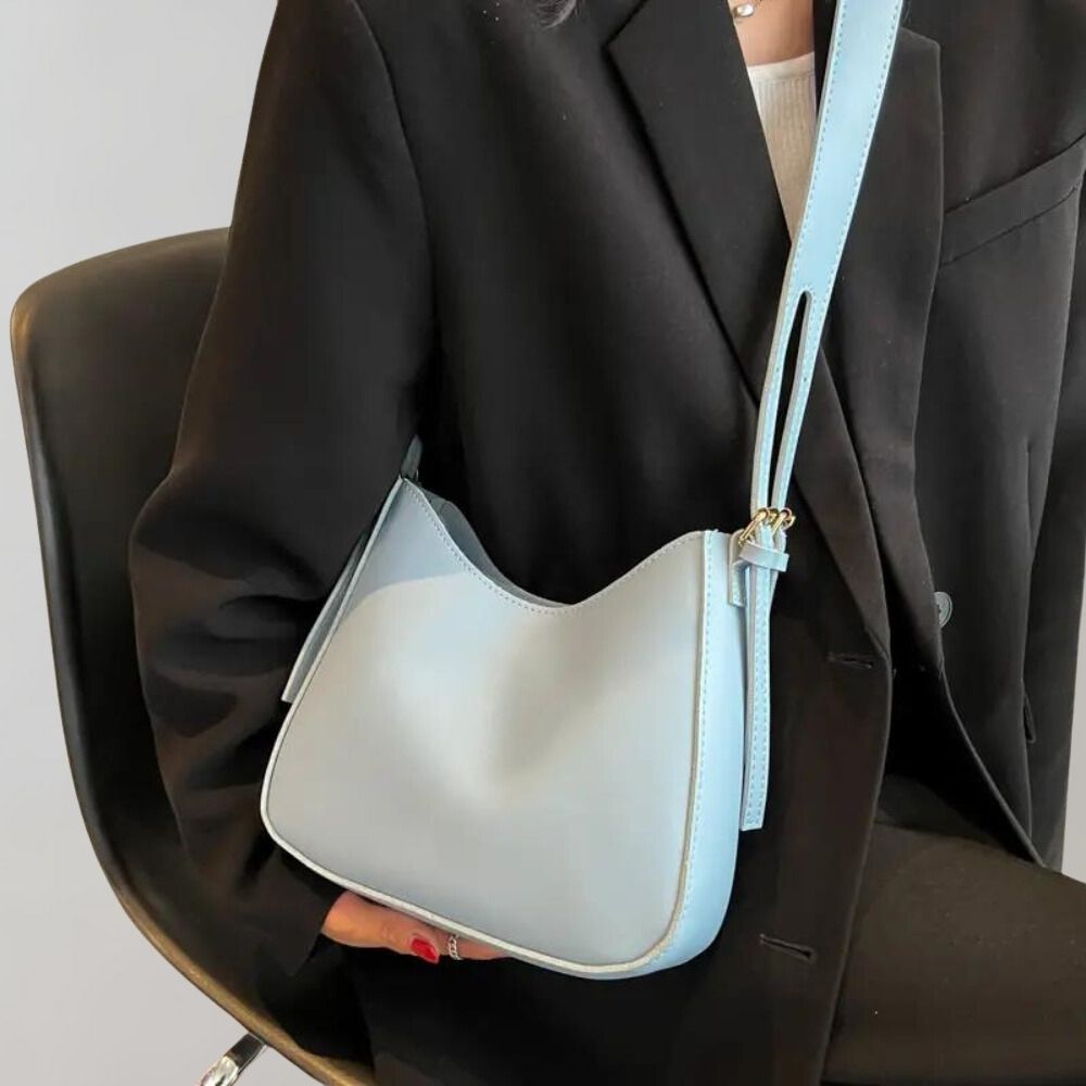 Zipper Small Shoulder Bag Faux Leather Bag