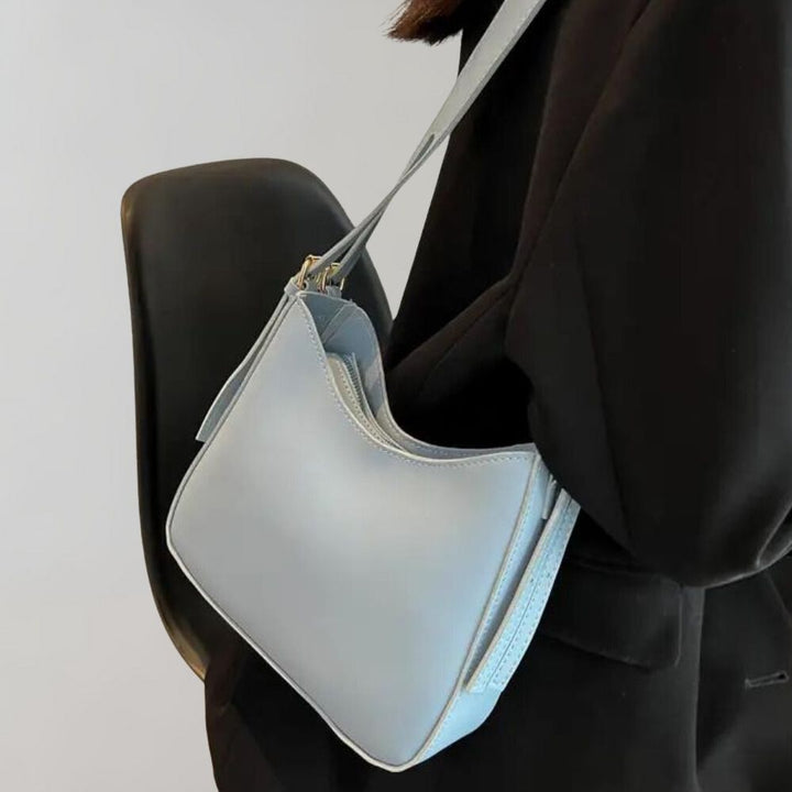 Zipper Small Shoulder Bag Faux Leather Bag