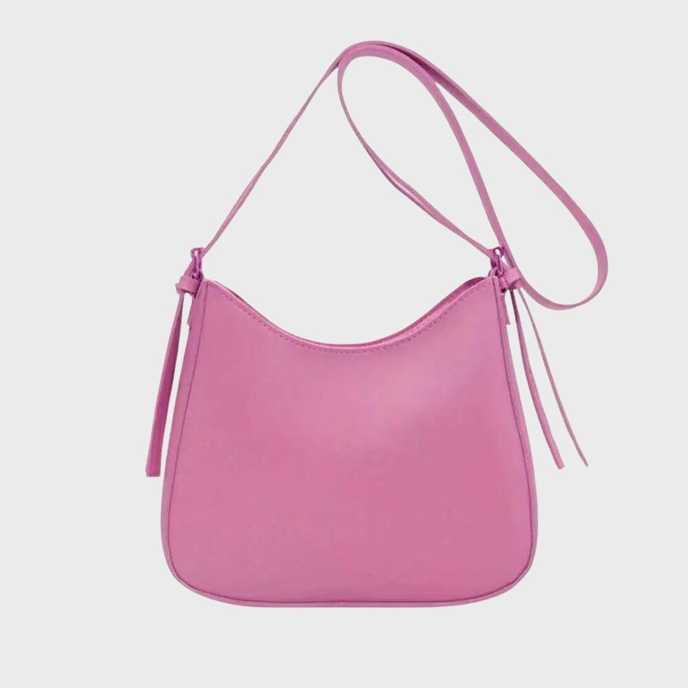 Zipper Small Shoulder Bag Faux Leather Bag