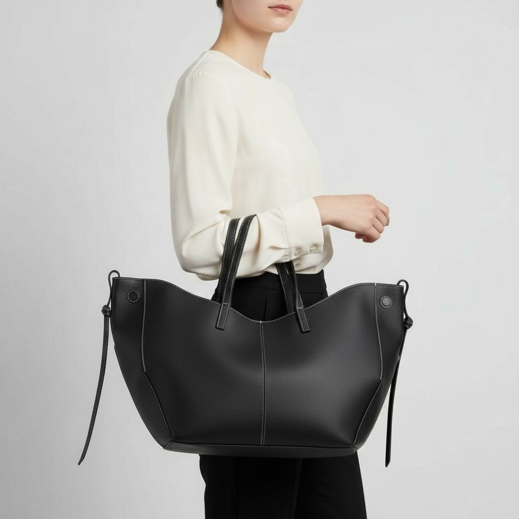 Large Grainy Leather Tote Bag