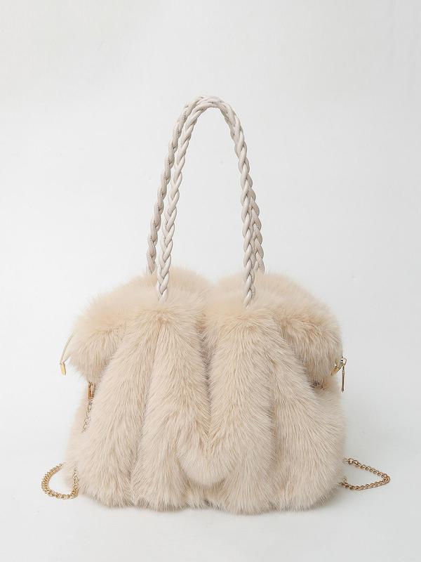 Plush Shoulder Tote Bag