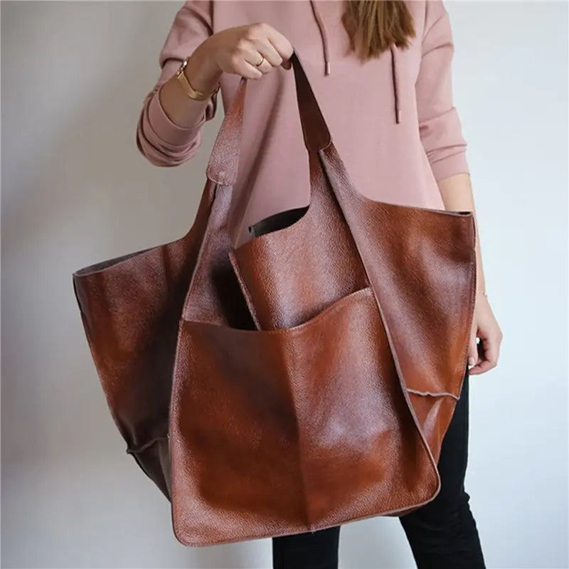 Essential Versatility by Clare - Urban Leather Tote Bag