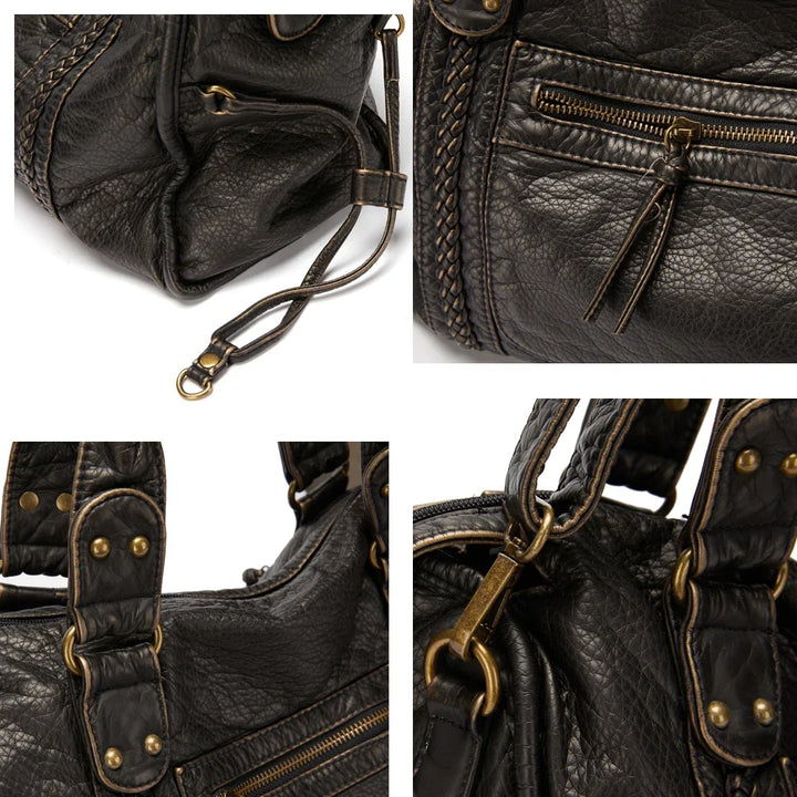 Handbag for School Shoulder Strap in Rigid Leather