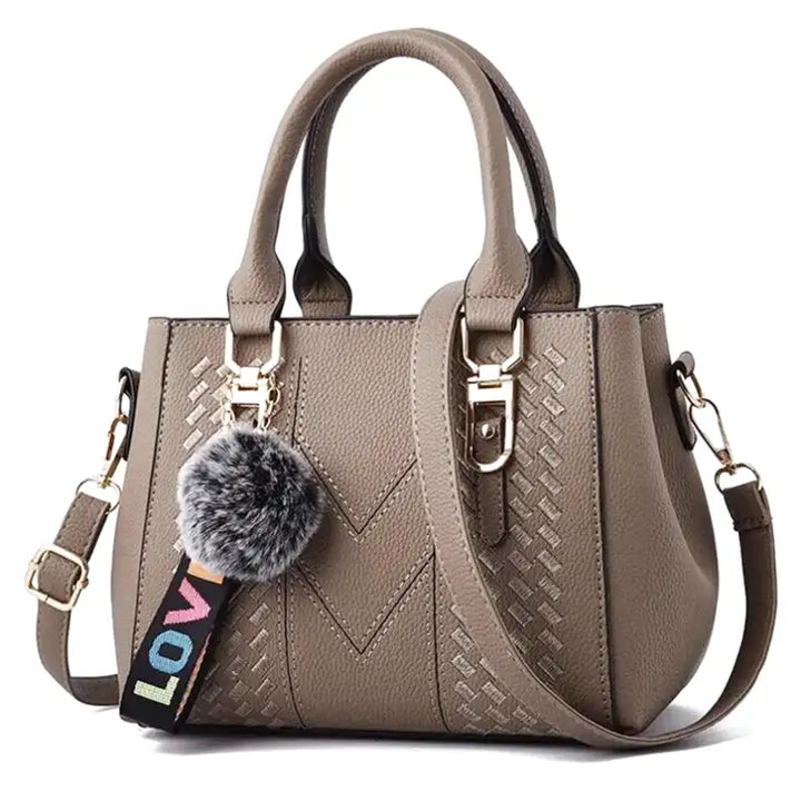 Removable Shoulder Handbag in Leather