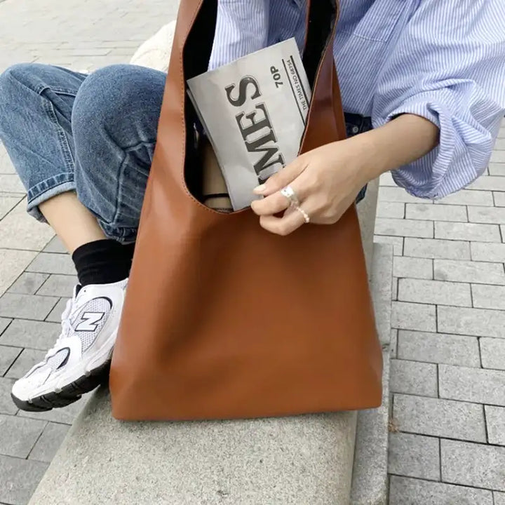 Handbag for School Tote Bag in Soft Leather