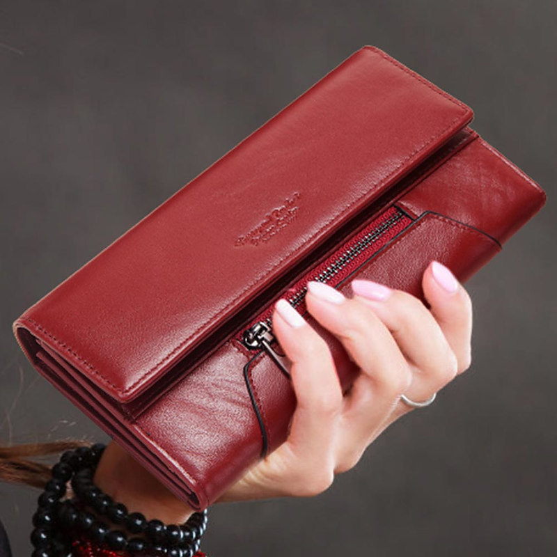 Women's Wallet Leather Coin Purse RFID Theft Protection Card Holder