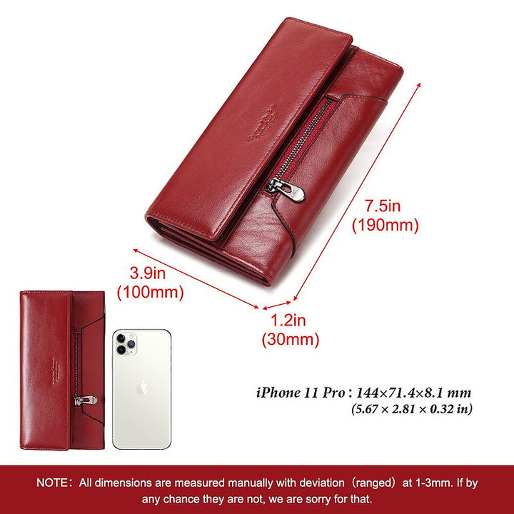 Women's Wallet Leather Coin Purse RFID Theft Protection Card Holder