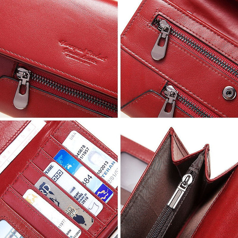 Women's Wallet Leather Coin Purse RFID Theft Protection Card Holder