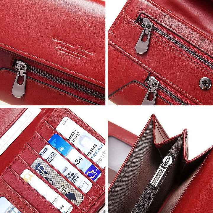 Women's Wallet Leather Coin Purse RFID Theft Protection Card Holder