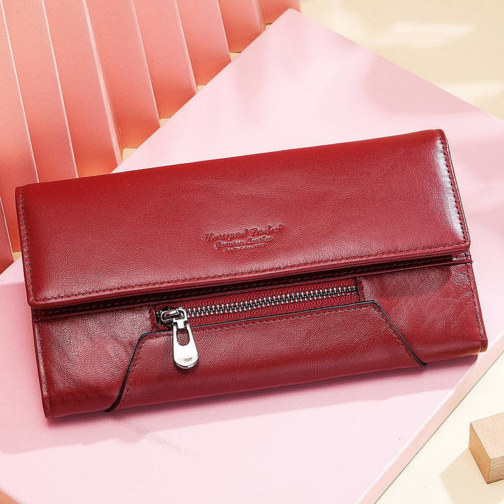 Women's Wallet Leather Coin Purse RFID Theft Protection Card Holder